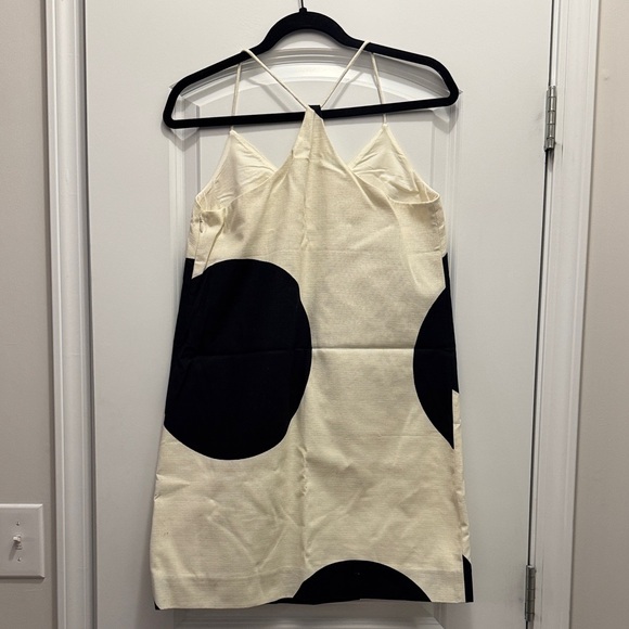 J. Crew Factory Cream Dress with Black Circles - Picture 2 of 3